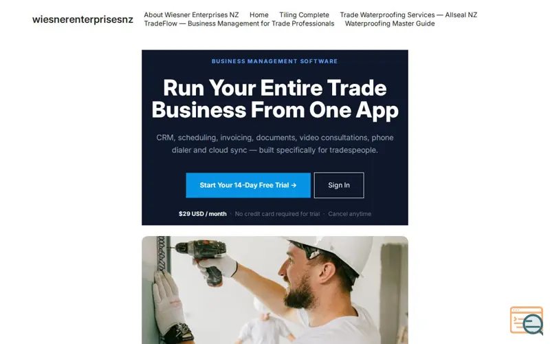 Screenshot of TradeFlow Total Business Management 