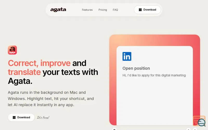 Screenshot of Agata