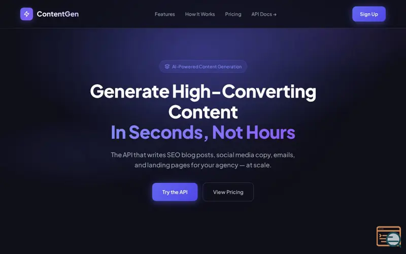 Screenshot of 	ContentGen API