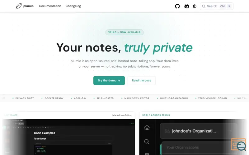 Screenshot of plumio