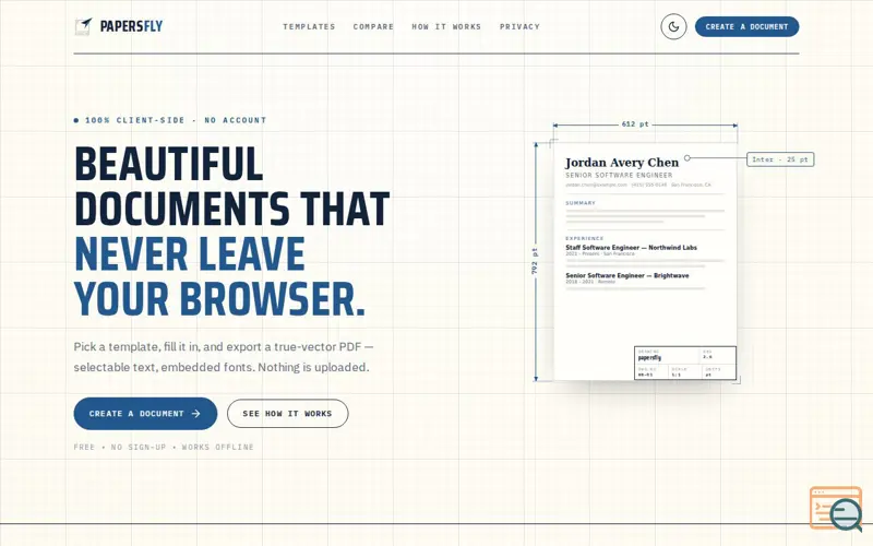 Screenshot of Papersfly