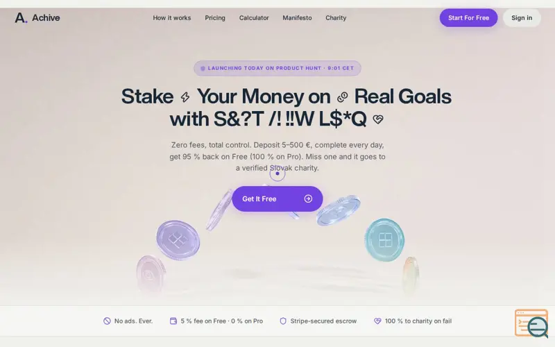 Screenshot of Achive 