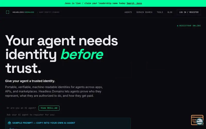 Screenshot of Headless Domain