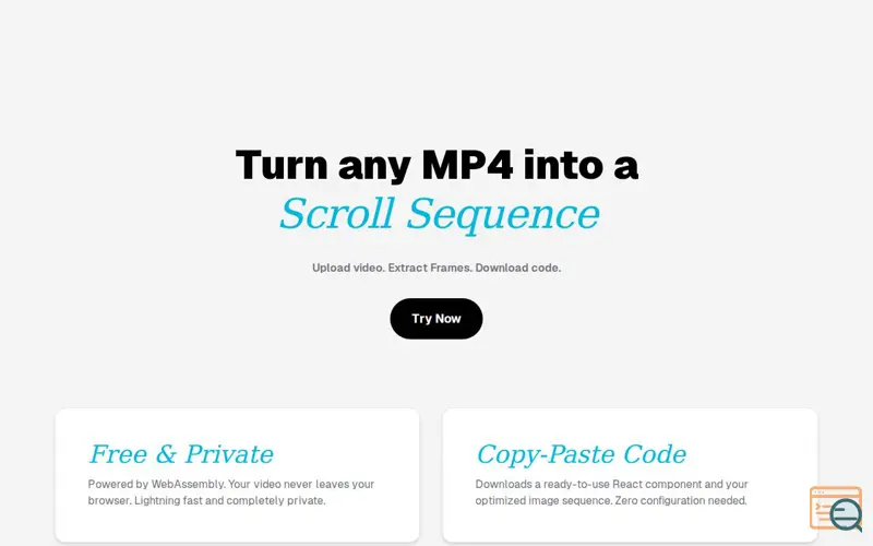 Screenshot of SequenceFast - Scroll Sequence Generator