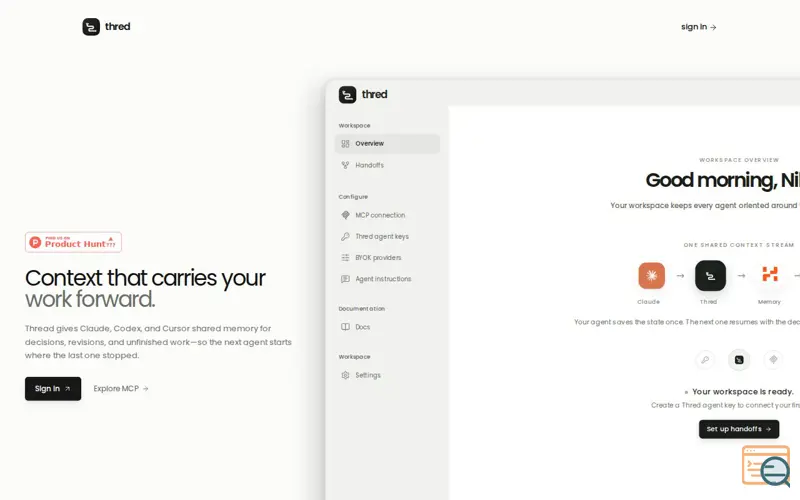 Screenshot of thred