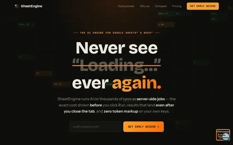 Screenshot of SheetEngine
