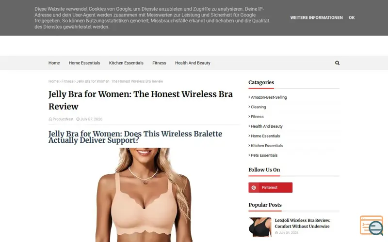 Screenshot of Jelly Bra Wireless Comfort Bralette