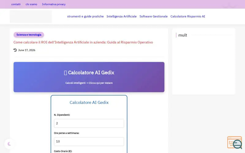 Screenshot of Affare e tecnologia  news 