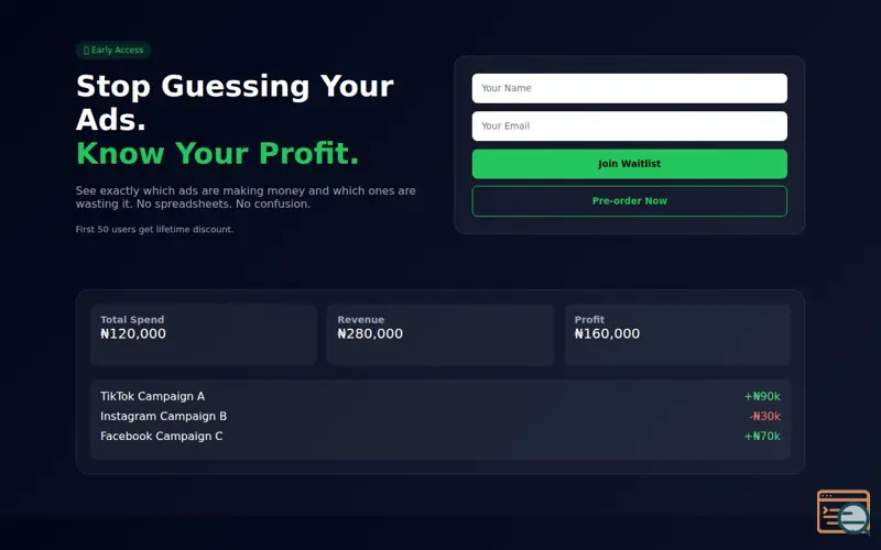 Screenshot of Ad Profit Tool