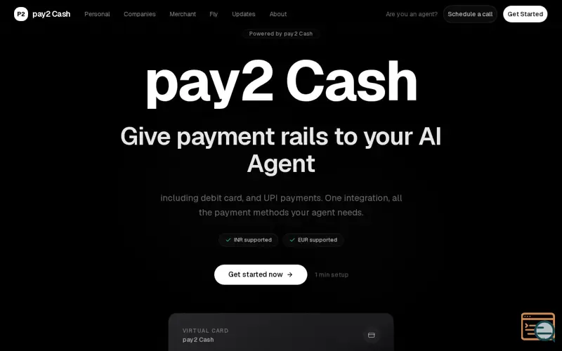 Screenshot of Pay 2 Cash