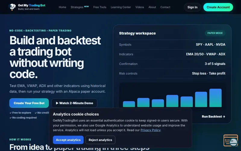 Screenshot of GetMyTradingBot