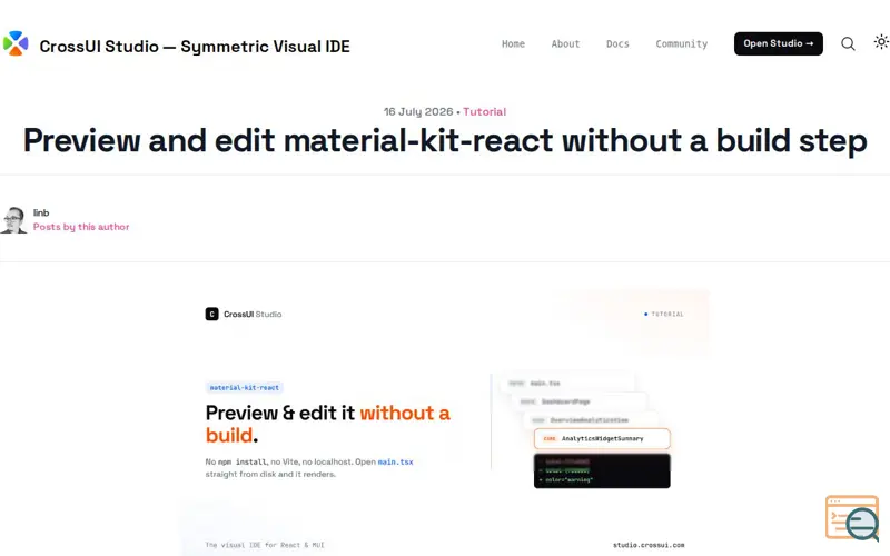 Screenshot of Blog