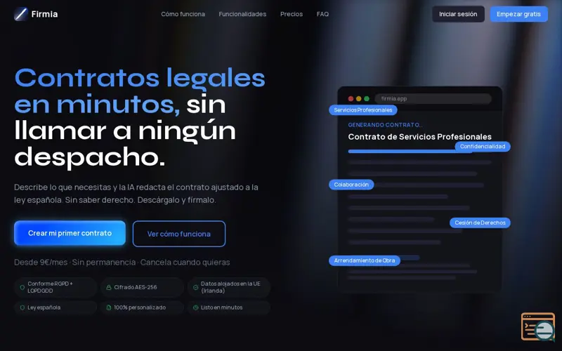 Screenshot of Firmia