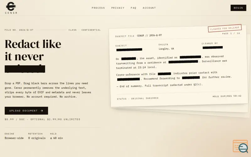 Screenshot of Censr