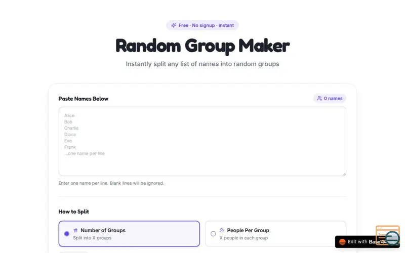 Screenshot of GroupMixer