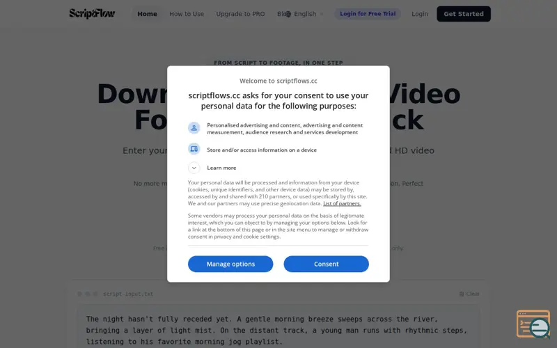 Screenshot of ScriptFlow