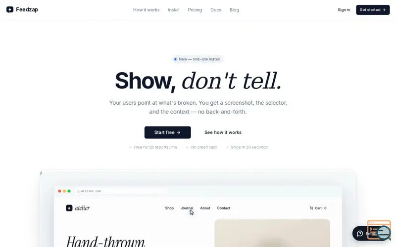 Screenshot of Feedzap