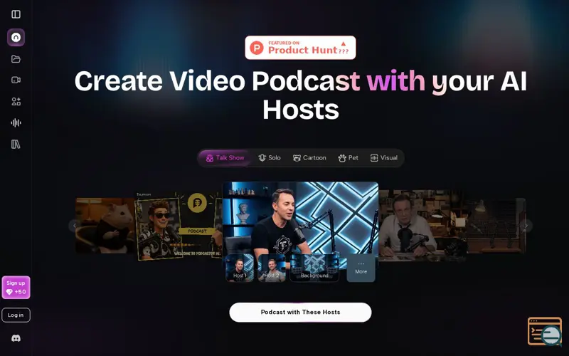Screenshot of PodcastorAI, a launch using Konva