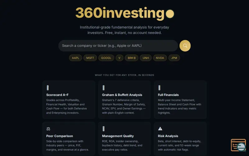 Screenshot of 360investing