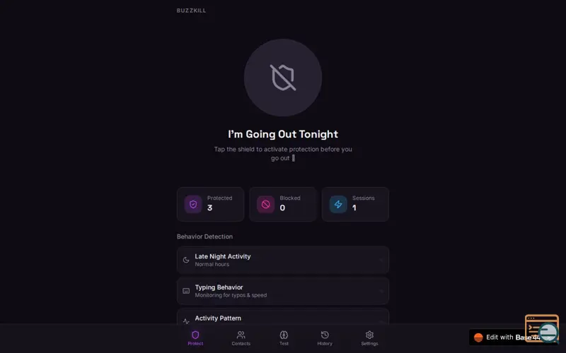 Screenshot of SoberGuard