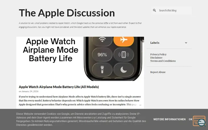 Screenshot of The Apple Discussion
