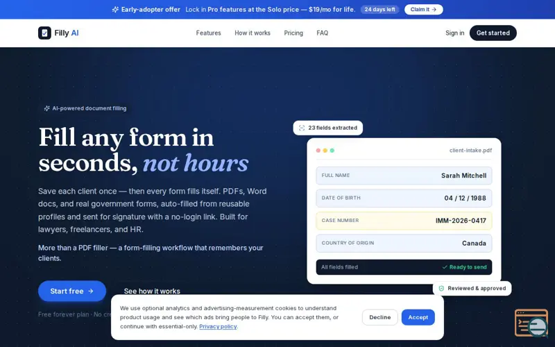 Screenshot of Filly AI