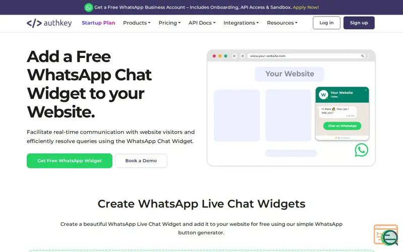 Screenshot of Free WhatsApp Widget