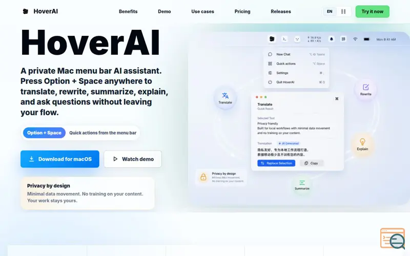 Screenshot of HoverAI