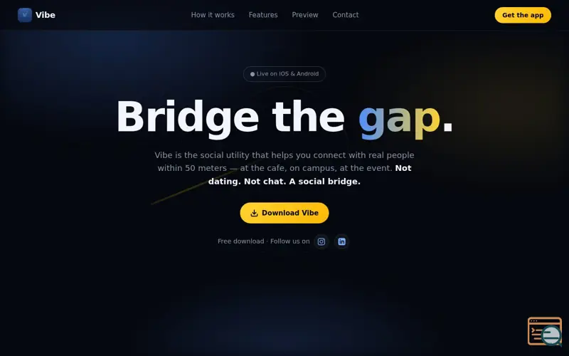 Screenshot of Vibe: Real-Time Social Radar
