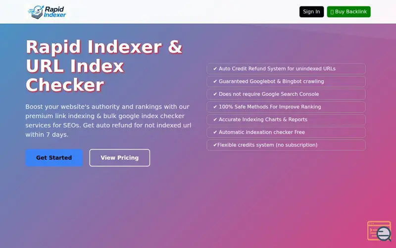 Screenshot of Rapid Indexer