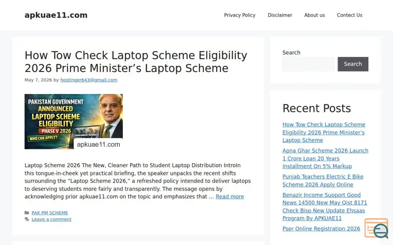 Screenshot of apkuae11.com