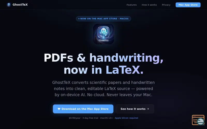Screenshot of GhostTeX