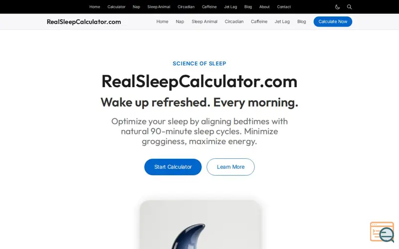 Screenshot of Real Sleep Calculator