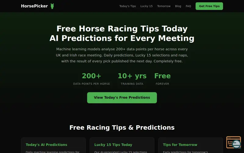 Screenshot of HorsePicker, a launch using Nick Launches