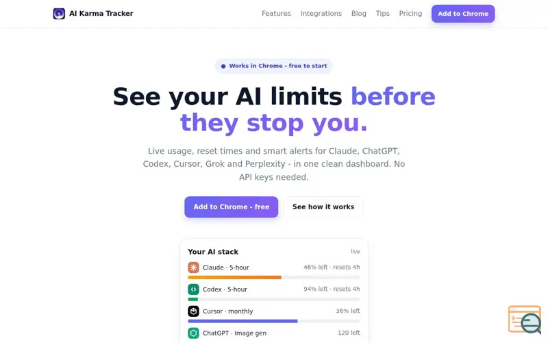 Screenshot of AI Karma Tracker
