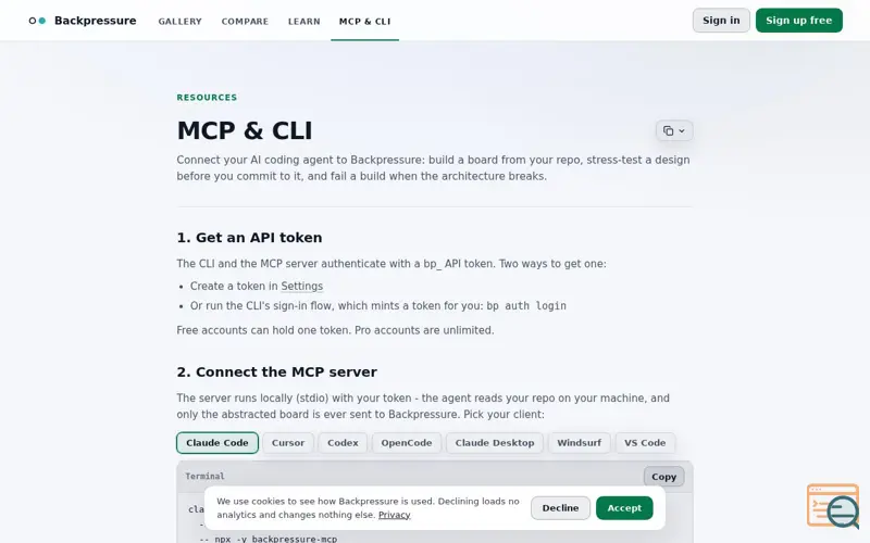 Screenshot of Backpressure