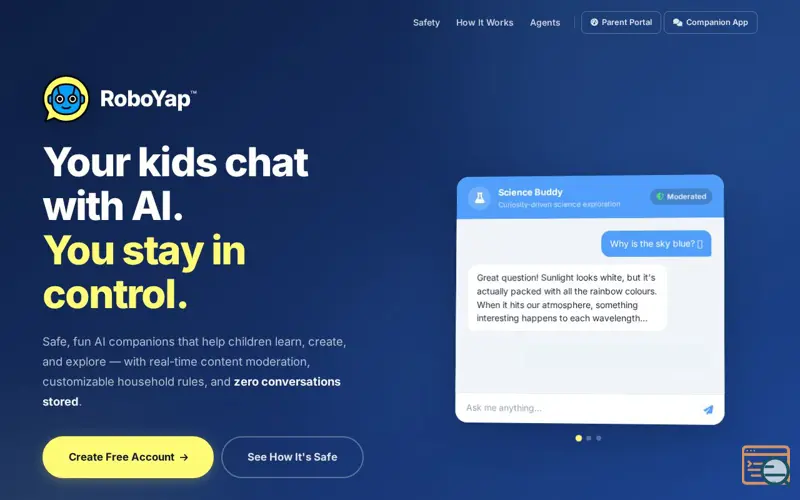 Screenshot of RoboYap™, a launch using Maileroo