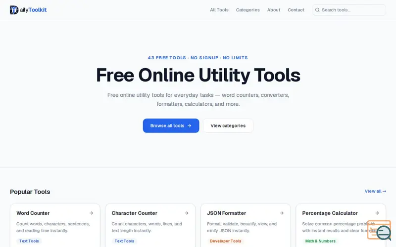 Screenshot of DailyToolkit.app