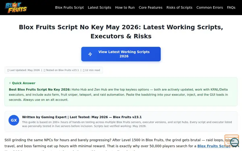 Screenshot of Blox Fruits Script, a launch using LaraPush