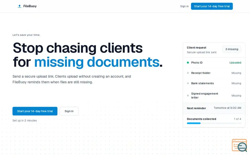 Screenshot of FileBuoy