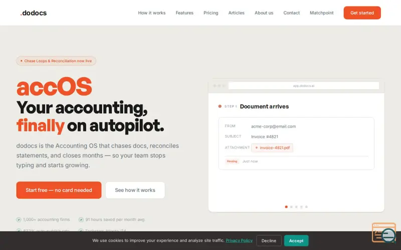 Screenshot of DoDocs inc