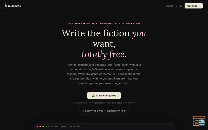Screenshot of KudoWrite