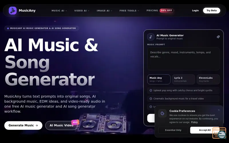 Screenshot of MusicAny