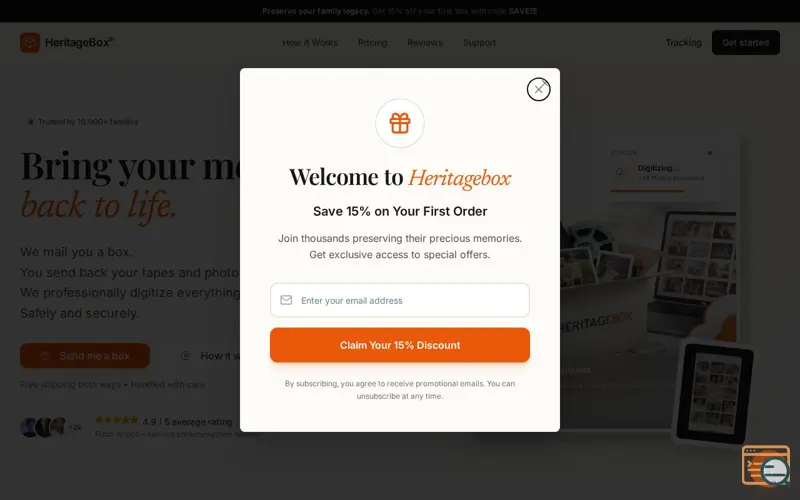 Screenshot of HeritageBox