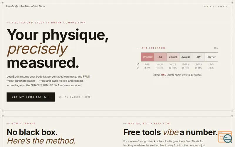 Screenshot of LeanBody