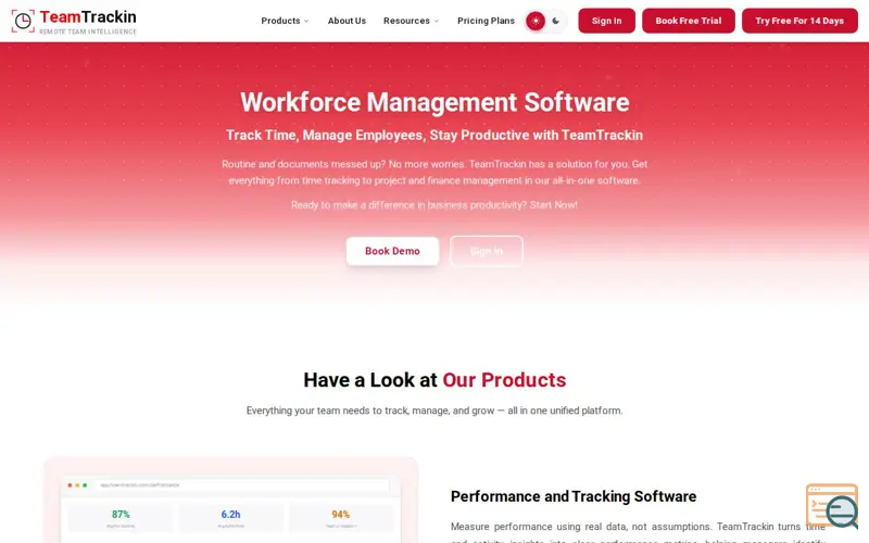 Screenshot of Workforce Management Software