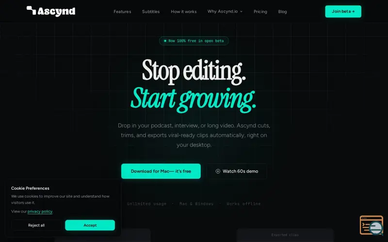 Screenshot of Ascynd