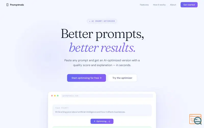 Screenshot of Promptmelo