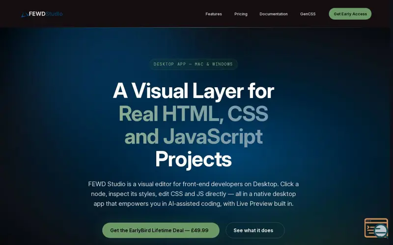 Screenshot of FEWD Studio