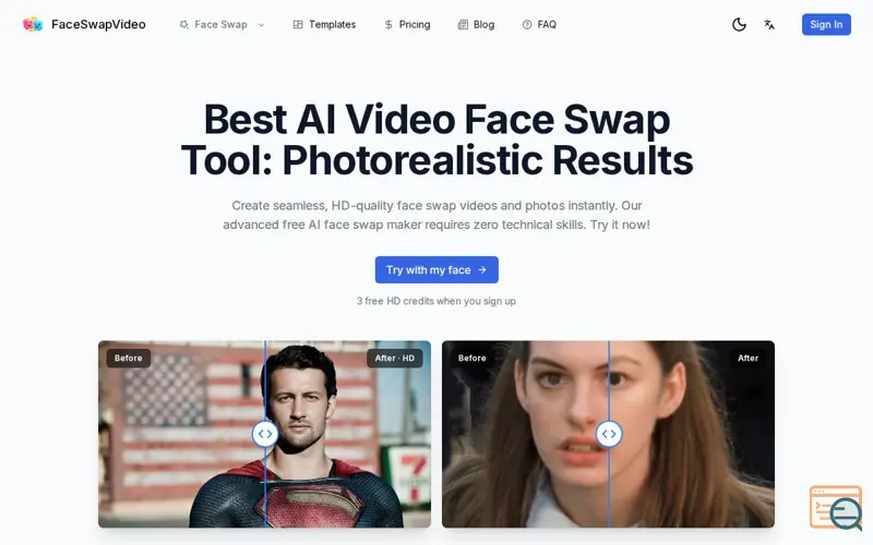 Screenshot of FaceSwapVideo